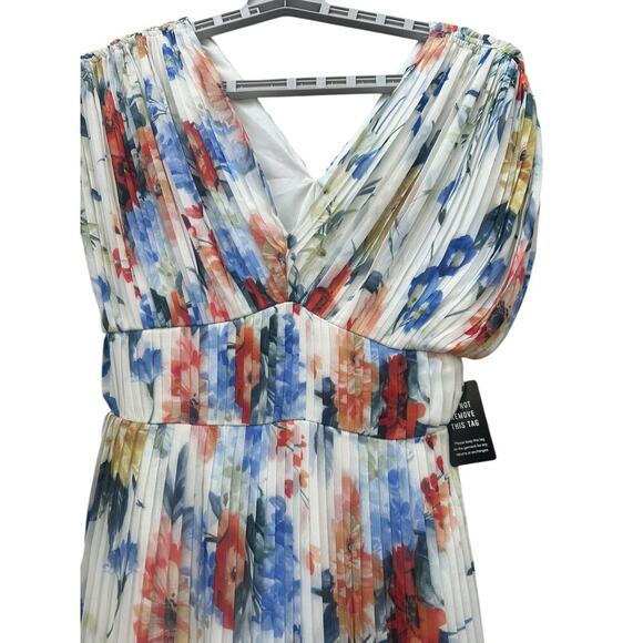 Express Women Floral Maxi Dress Sz XS Pleated Bodice Empire Waist Feminine Fairy - Picture 5 of 7